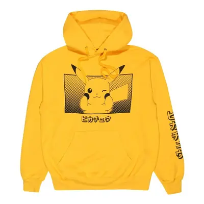 Bluza z kapturem Gaming z Pokémon - Pikachu Katakana - S do XL - Mężczyźni - żółty