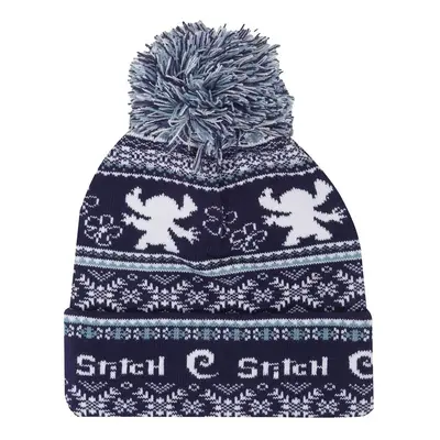 Czapka Disney z Lilo & Stitch- Fair Isle - Unisex - niebieski/biały