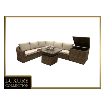 Rattanowy zestaw modułowy BORNEO LUXURY dla 5 osób (brązowy)