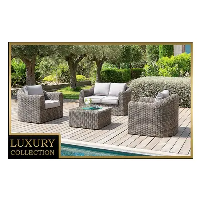 Rattanowy zestaw modułowy BORNEO LUXURY dla 4 osób (brązowy)