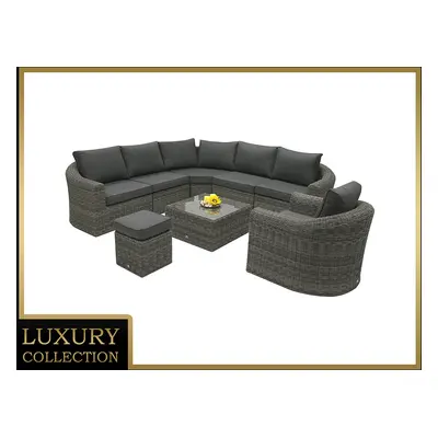 Rattanowy zestaw modułowy BORNEO LUXURY dla 7 osób (szary)