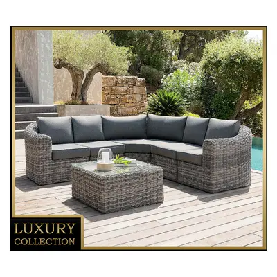Narożnik modułowy rattanowy BORNEO LUXURY (szary)