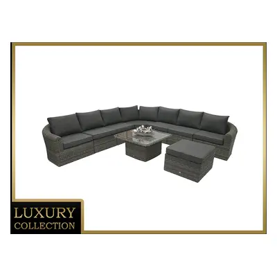 Rattanowy zestaw modułowy BORNEO LUXURY dla 8 osób (szary)