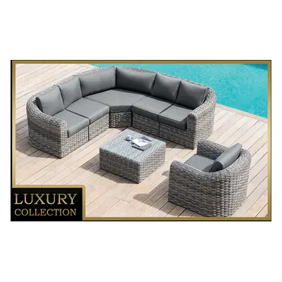 Rattanowy zestaw modułowy BORNEO LUXURY dla 6 osób (szary)