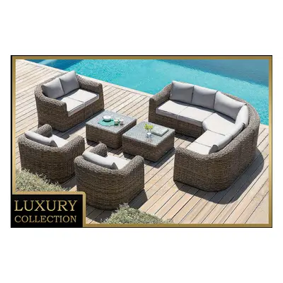 Rattanowy zestaw modułowy BORNEO LUXURY dla 9 osób (brązowy)