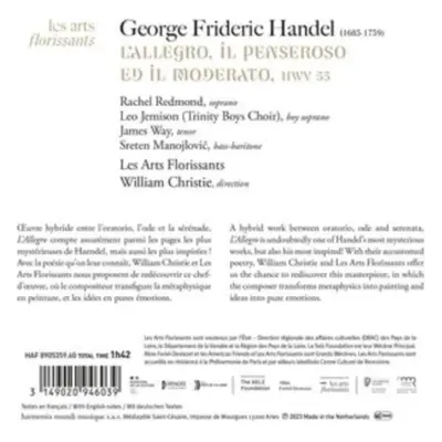 "Handel: L'allegro, Il Penseroso Ed Il Moderato" ("") (CD / Album)