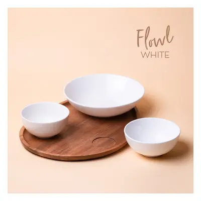 Zestaw Flowl – Miski Gaya Atelier białe + Podstawka Triangle Agat - 453114