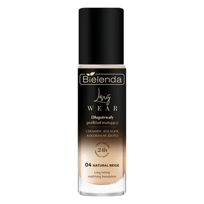 Bielenda Długotrwały podkład matujący 04 Natural Beige ceramidy + kolagen + koloidalne złoto