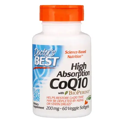 Doctor's Best High Absorption Coq10 With Bioperine 200mg 60 Veggie Softgels