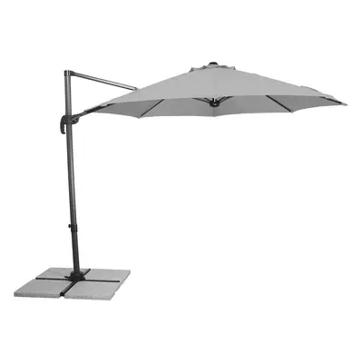 Schneider Parasol ogrodowy Sombra, średnica 300 cm, z listwą świetlną LED (Srebrnoszary)