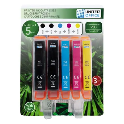 UNITED OFFICE® Wkłady atramentowe tusze do drukarki, multipack (903, 5-pak)