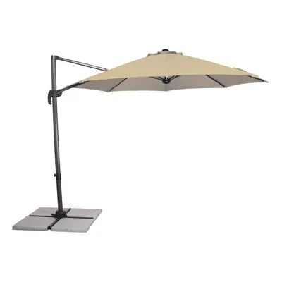 Schneider Parasol ogrodowy Sombra, średnica 300 cm, z listwą świetlną LED (Naturalny)