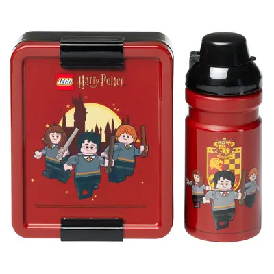 LEGO Zestaw śniadaniówka i bidon (Wzór Harry Potter Gryffindor)