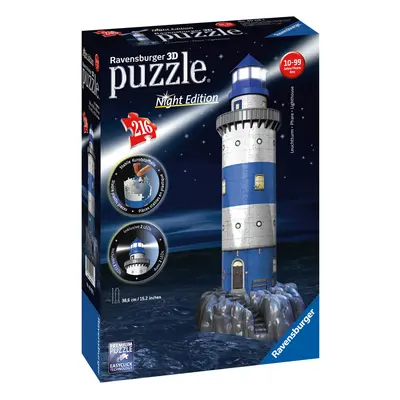 Ravensburger Puzzle 3D LED, 216 elementów (Latarnia morska)