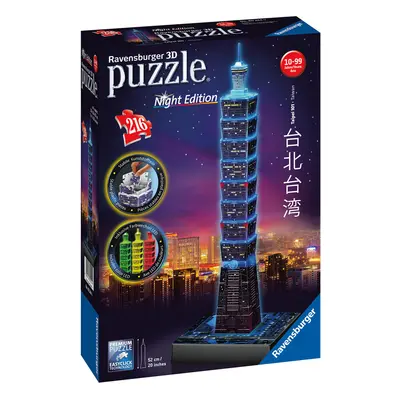 Ravensburger Puzzle 3D LED, 216 elementów (Wieżowiec w Tajpej)