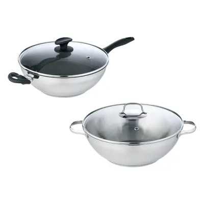 LIVARNO home Wok ze stali nierdzewnej lub Patelnia-wok ze stali nierdzewnej, Ø 32 cm