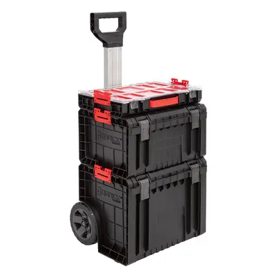 Qbrick System Zestaw skrzynek narzędziowych na kółkach »PRO Cart + RRO Toolbox + PRO Organizer 1