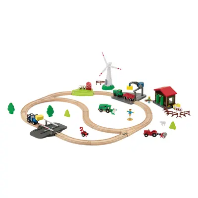 lupilu® Drewniana kolejka Straż Pożarna / Pociąg Pasażerski / Farma (Gospodarstwo)