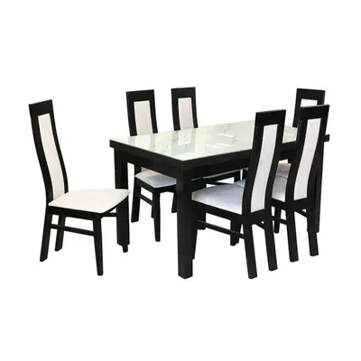 Zestaw stół i krzesła Kaja 1+6 ST807 I wenge KR