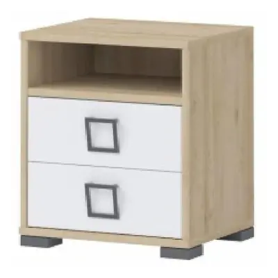 Szafka nocna Kiki NS2-BK/KI-15 beech/white