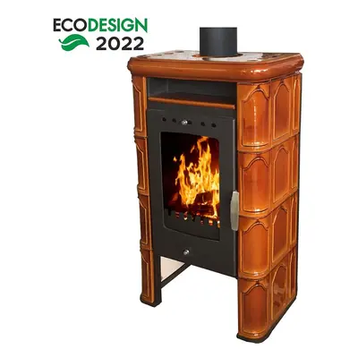 Piec stalowo-kaflowy Bergamo II goldbrown 7kw