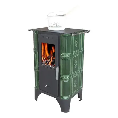 Piec stalowo-kaflowy Bellino Grassgreen 6 kW