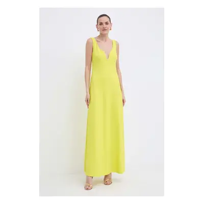 Luisa Spagnoli sukienka RUNWAY COLLECTION kolor żółty maxi rozkloszowana 541117