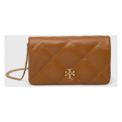 Tory Burch torebka skórzana Kira Diamond Quilt kolor beżowy 158624.202