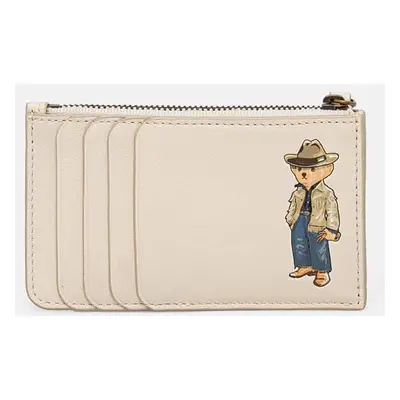 Polo Ralph Lauren etui na karty skórzane kolor beżowy 427943238