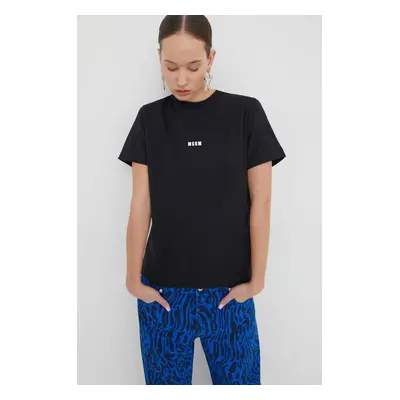 MSGM t-shirt bawełniany damski kolor czarny