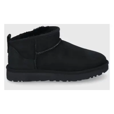 UGG śniegowce zamszowe Classic Ultra Mini kolor czarny 1116109.BLK