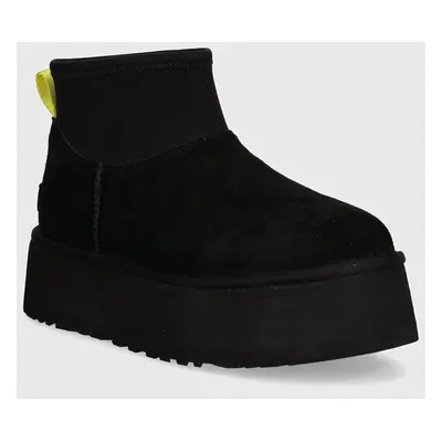 UGG śniegowce zamszowe Classic Mini Dipper kolor czarny 1168170-BLK