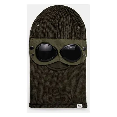 C.P. Company kominiarka wełniana Ski Mask kolor zielony 17CMAC301A005509A