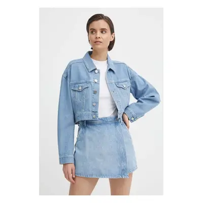 Dkny kurtka jeansowa damska kolor niebieski przejściowa oversize D2A4CX20