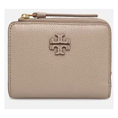 Tory Burch portfel skórzany McGraw Bi-Fold damski kolor beżowy 158904