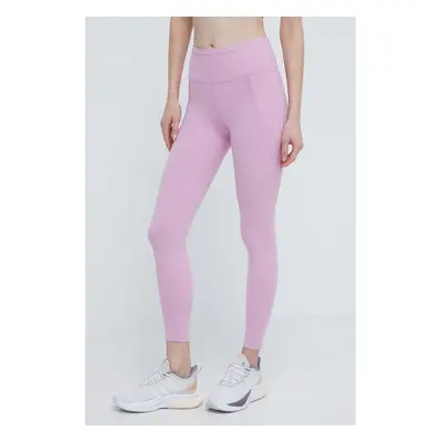 Reebok legginsy treningowe LUX COLLECTION kolor różowy gładkie 100076173