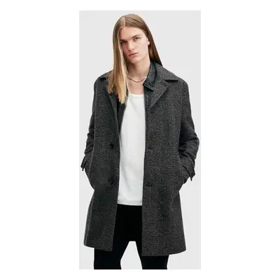 AllSaints płaszcz wełniany FINCHER kolor szary wełniana M016OB