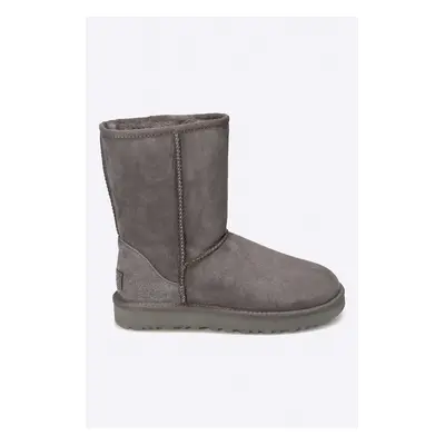 UGG śniegowce Classic Short II damskie kolor szary na płaskim obcasie ocieplone 1016223.GRY