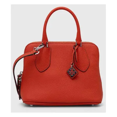 Tory Burch torebka skórzana Mini Pebbled Swing kolor pomarańczowy 155619.601