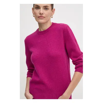 United Colors of Benetton sweter wełniany damski kolor fioletowy lekki