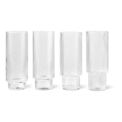 Ferm LIVING zestaw szklanek do drinków Ripple Long Drink Glasses 4-pack