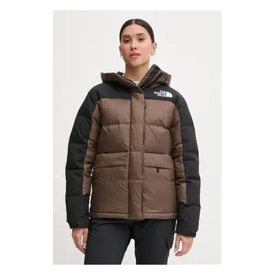 The North Face kurtka puchowa HMLYN Down damska kolor brązowy zimowa NF0A4R2W5EX1