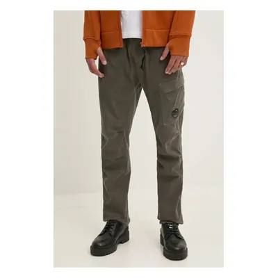 C.P. Company spodnie Stretch Sateen Ergonomic Lens Single Cargo Pants męskie kolor zielony 17CMP