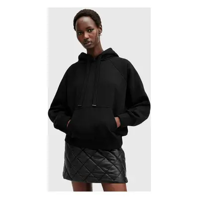 AllSaints bluza bawełniana TALON UNDRGRND HOODY damska kolor czarny z kapturem z nadrukiem W051J