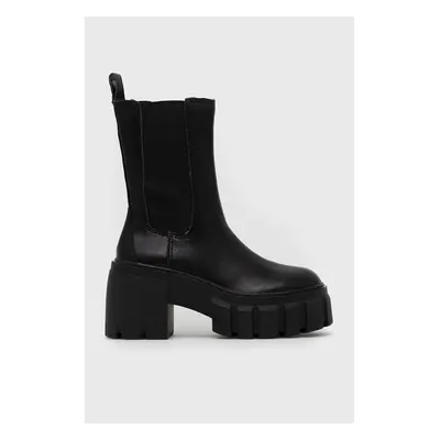 Steve Madden sztyblety skórzane Ballistic damskie kolor czarny na słupku SM11002152