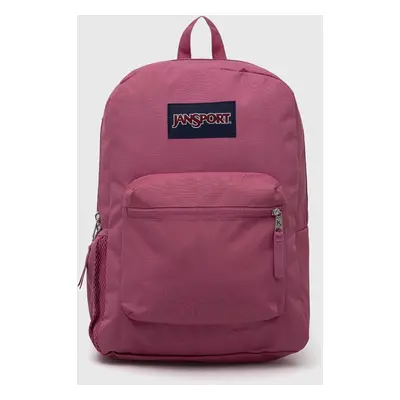 Jansport plecak Cross Town kolor różowy duży z aplikacją EK0A5BAI8O11