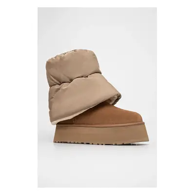 UGG śniegowce Classic Mini Dipper Puffer kolor brązowy 1158275-AHS