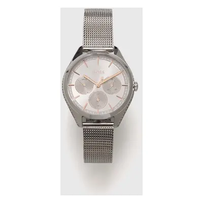 BOSS zegarek damski kolor srebrny