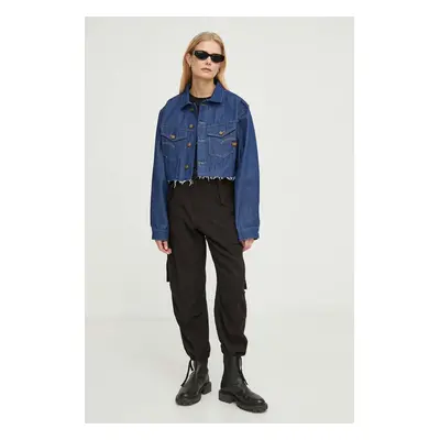 G-Star Raw kurtka jeansowa damska kolor niebieski przejściowa oversize