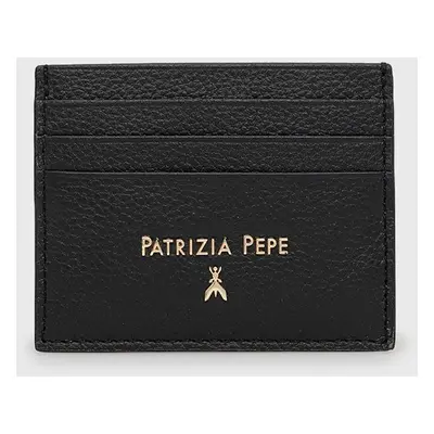 Patrizia Pepe etui na karty skórzane kolor czarny CQ7001 L001